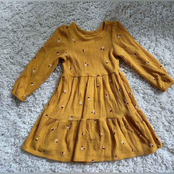 CAT & JACK™ | Toddler Girls' Cozy Dress - Mustard 3T - Picture 1 of 2